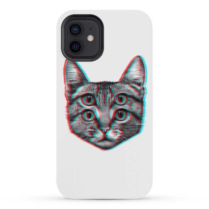 iPhone 12 mini StrongFit 3D Cat by Mitxel Gonzalez