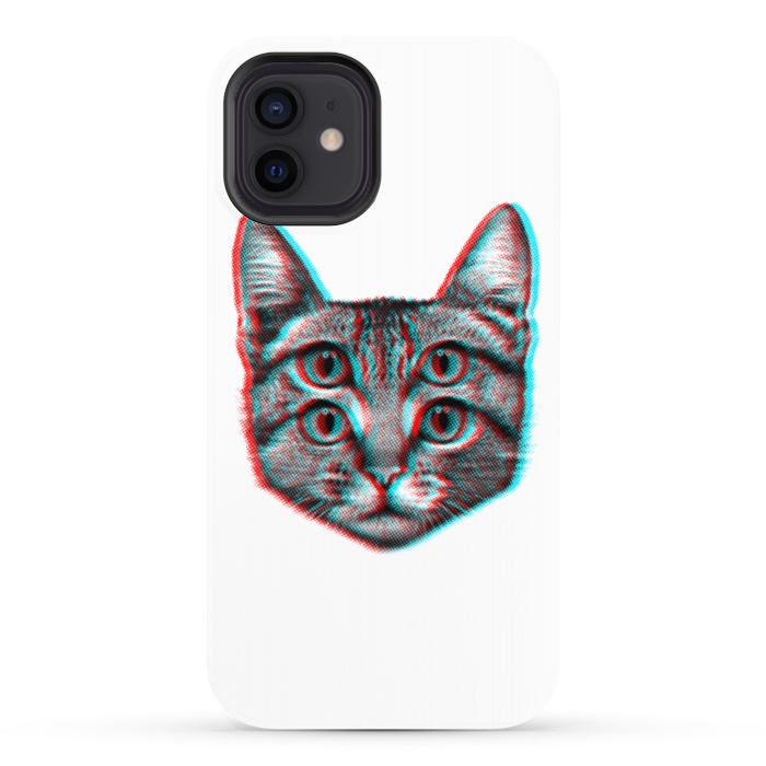 iPhone 12 StrongFit 3D Cat by Mitxel Gonzalez
