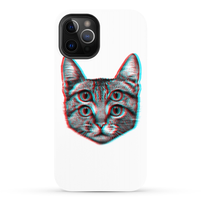 iPhone 12 Pro StrongFit 3D Cat by Mitxel Gonzalez
