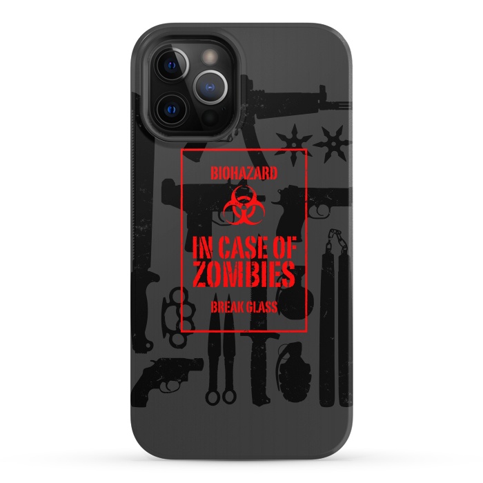 iPhone 12 Pro StrongFit In case of zombies break glass by Mitxel Gonzalez