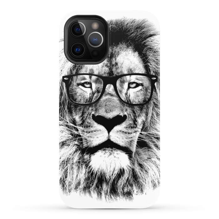 iPhone 12 Pro StrongFit The King Lion of The Library by Mitxel Gonzalez