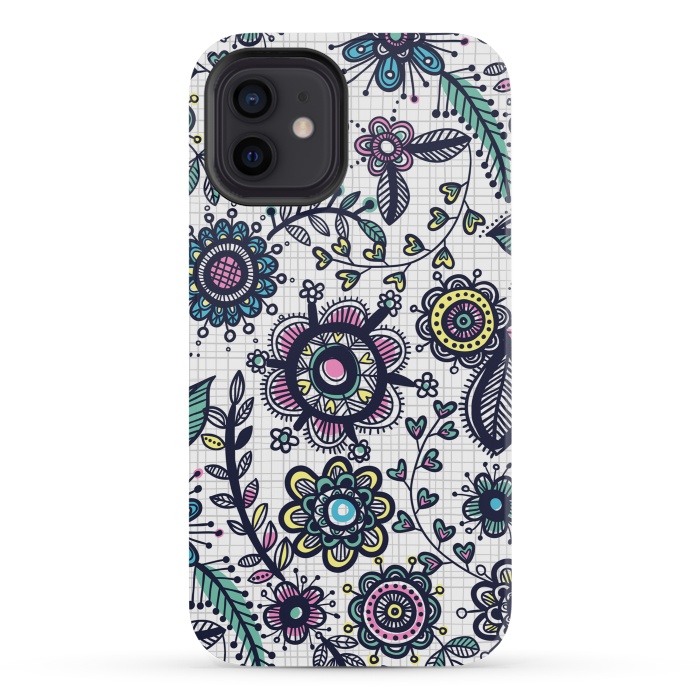 iPhone 12 mini StrongFit linea floral by Laura Grant