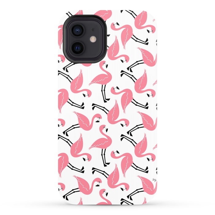 iPhone 12 StrongFit Flamingos by Martina