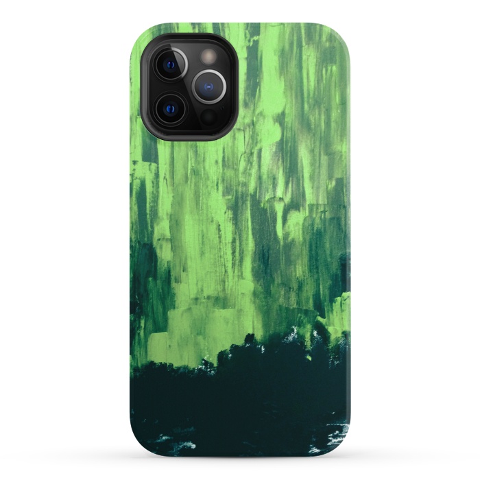 iPhone 12 Pro StrongFit Lime Green Northern Lights by ANoelleJay