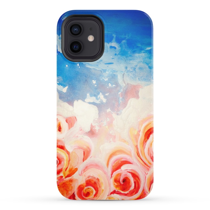iPhone 12 StrongFit Peachy Roses by ANoelleJay