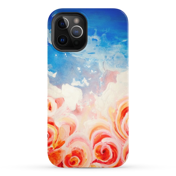 iPhone 12 Pro StrongFit Peachy Roses by ANoelleJay