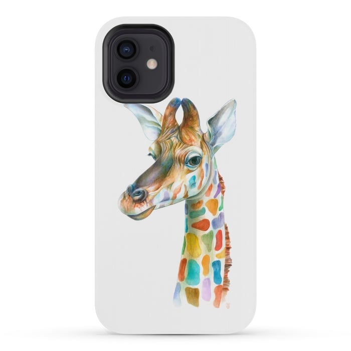 iPhone 12 mini StrongFit Colorful Giraffe by Brandon Keehner
