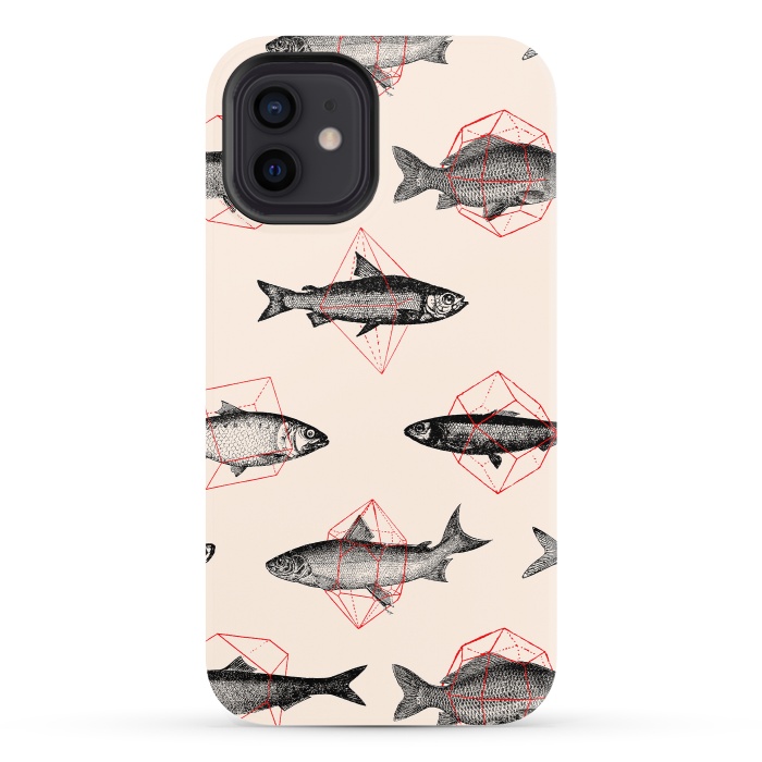 iPhone 12 StrongFit Fishes in Geometrics I by Florent Bodart