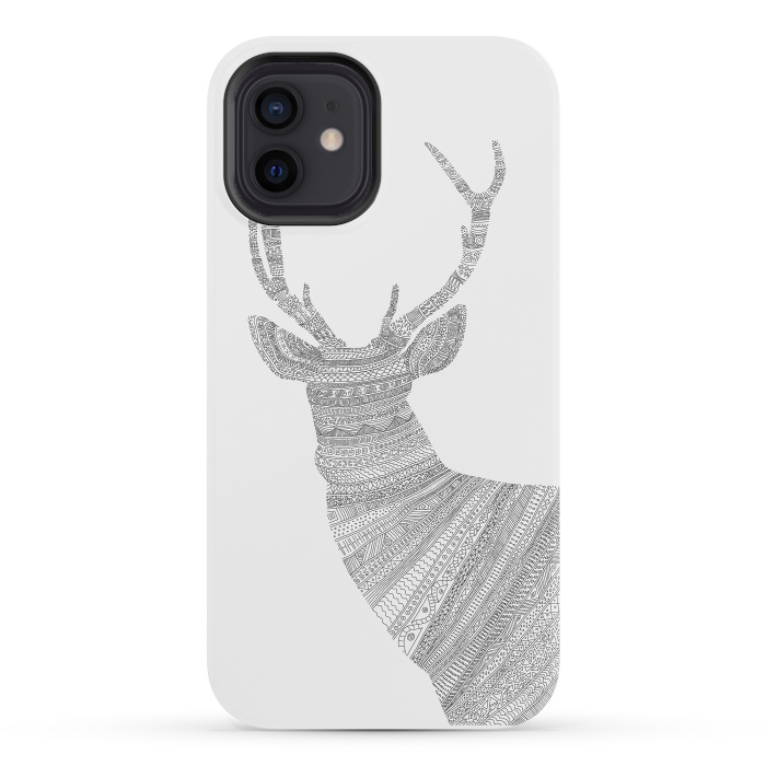 iPhone 12 StrongFit Stag Grey Poster grey by Florent Bodart