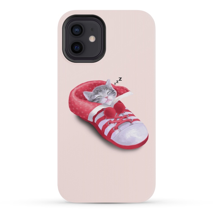 iPhone 12 mini StrongFit Cat in The Shoe by Tummeow
