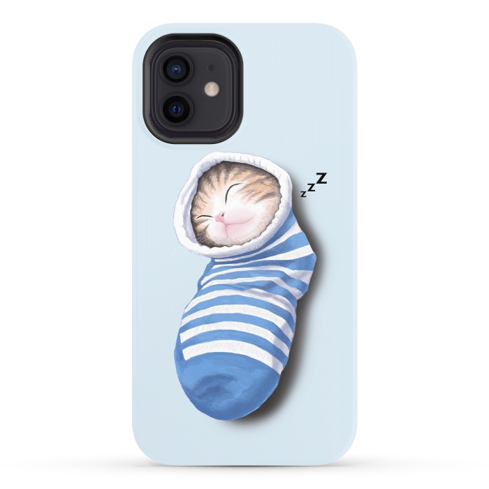 iPhone 12 StrongFit Cat in The Sock by Tummeow