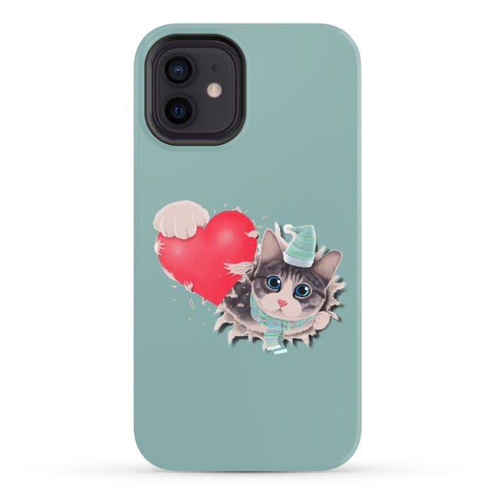 iPhone 12 StrongFit Cat Steal your Heart by Tummeow
