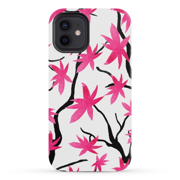 iPhone 12 mini StrongFit Pink Blossoms by Amaya Brydon