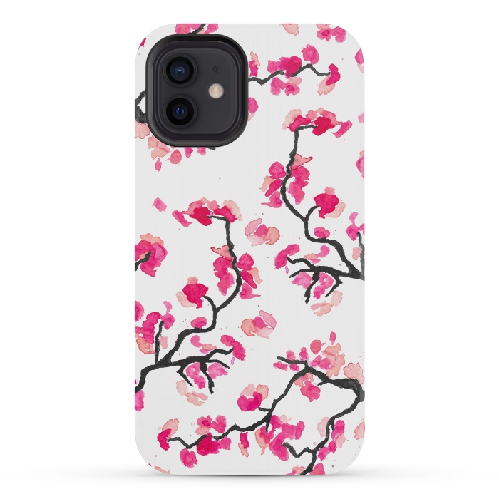 iPhone 12 mini StrongFit Japanese Cherry Blossoms by Amaya Brydon