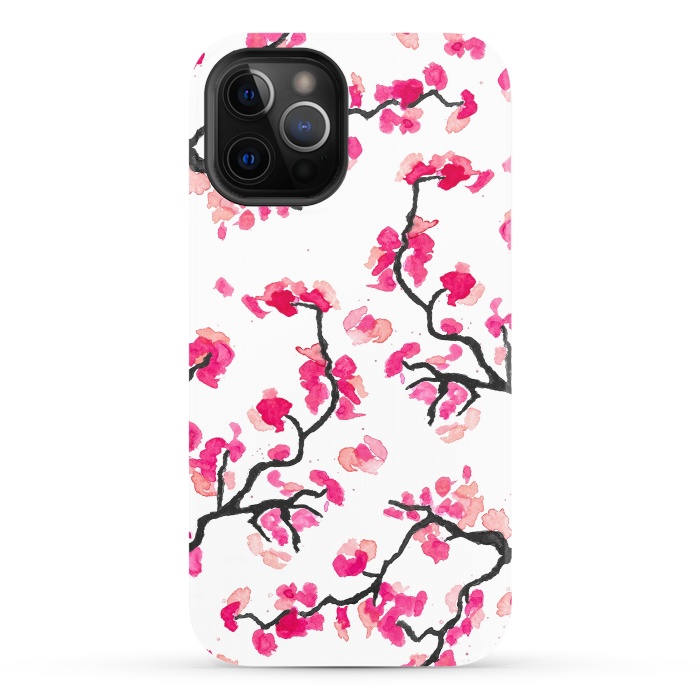 iPhone 12 Pro StrongFit Japanese Cherry Blossoms by Amaya Brydon