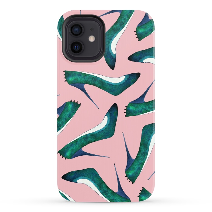 iPhone 12 StrongFit Green With Envy Pink by Amaya Brydon