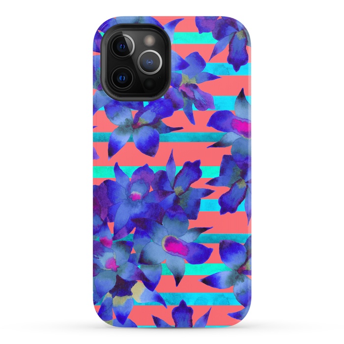 iPhone 12 Pro StrongFit Coral Stripes by Amaya Brydon
