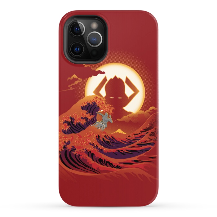 iPhone 12 Pro StrongFit Surfing with the Alien by Samiel Art
