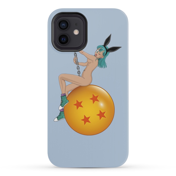 iPhone 12 mini StrongFit Bunny Ball ( Nude) by Samiel Art
