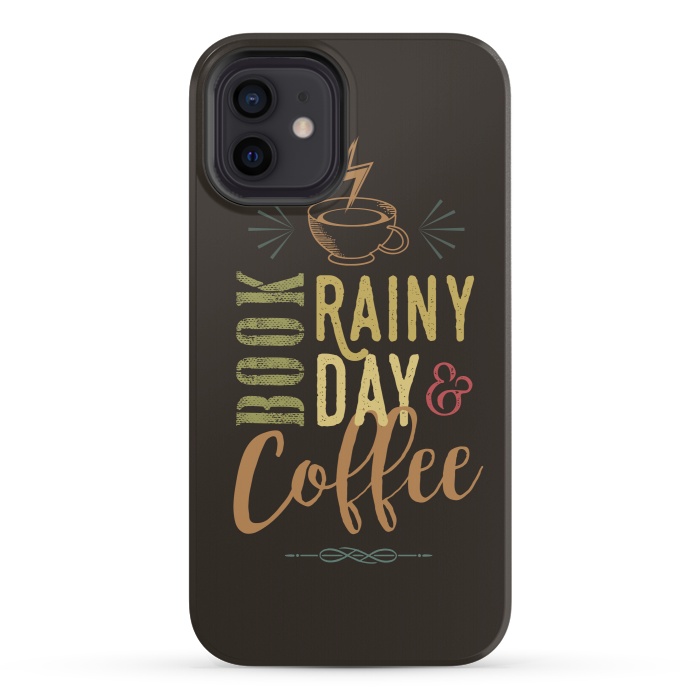 iPhone 12 mini StrongFit Book, Rainy Day & Coffee (a master blend) by Dellán