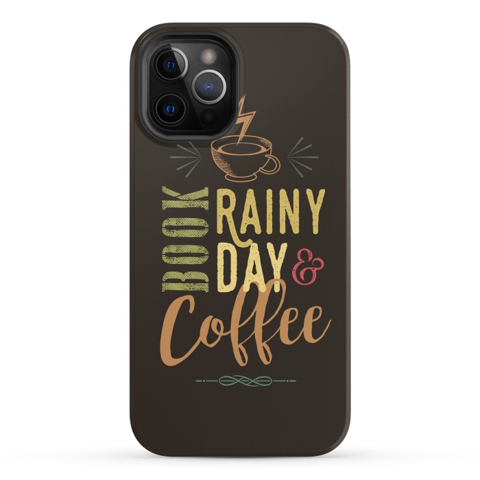 iPhone 12 Pro StrongFit Book, Rainy Day & Coffee (a master blend) by Dellán