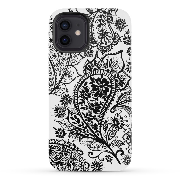 iPhone 12 mini StrongFit Ink paisley by Laura Grant