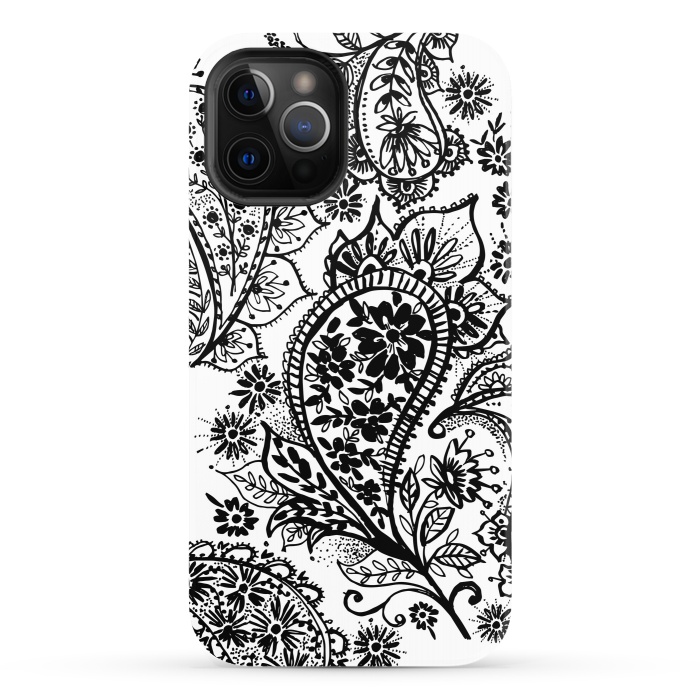 iPhone 12 Pro StrongFit Ink paisley by Laura Grant
