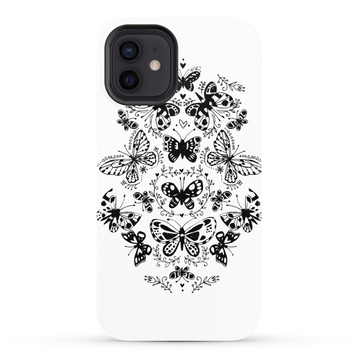 iPhone 12 StrongFit Ink butterfly by Laura Grant