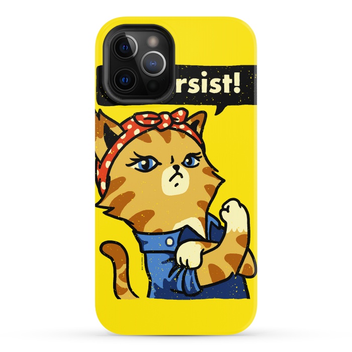 iPhone 12 Pro StrongFit Purrrsist! by Vó Maria