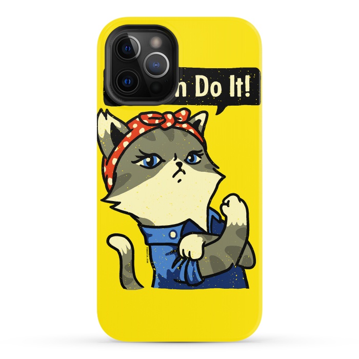 iPhone 12 Pro StrongFit We Can Do It! Purrrsist! by Vó Maria