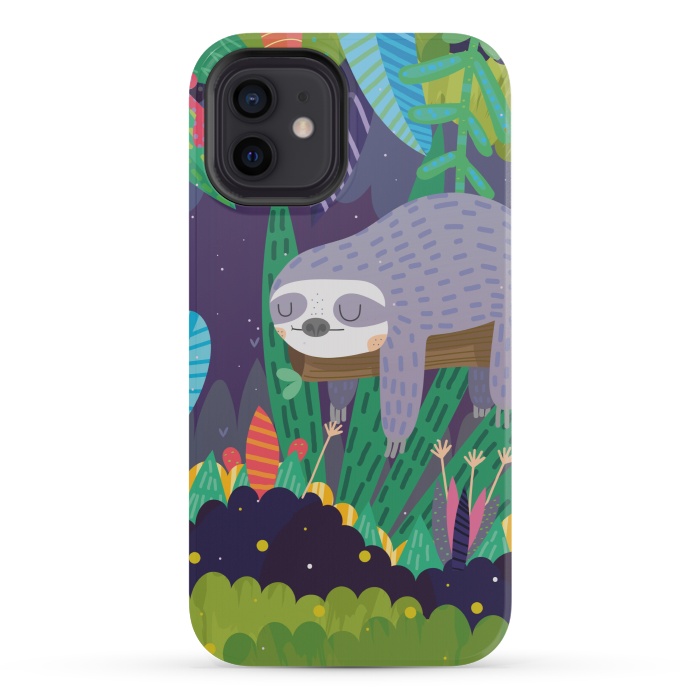 iPhone 12 mini StrongFit Sloth in nature by Maria Jose Da Luz
