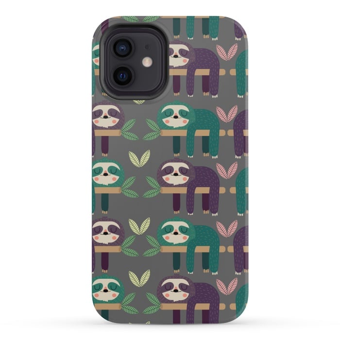 iPhone 12 mini StrongFit Sloths by Maria Jose Da Luz