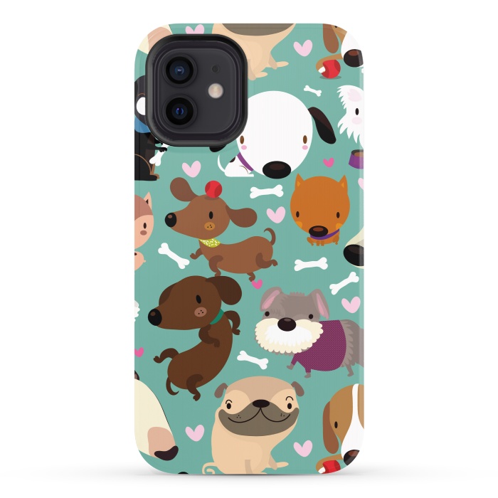 iPhone 12 StrongFit Happy dogs by Maria Jose Da Luz