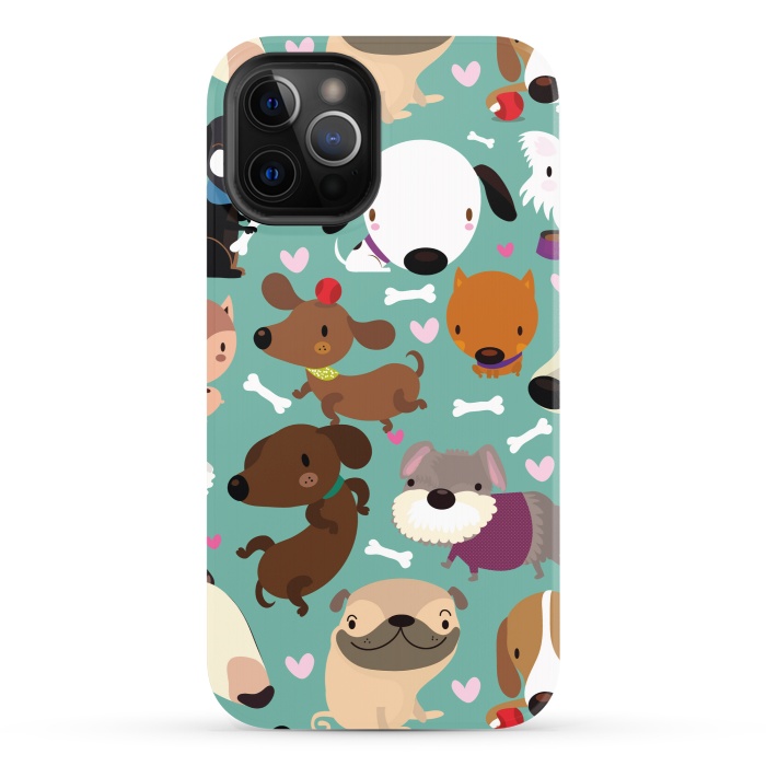 iPhone 12 Pro StrongFit Happy dogs by Maria Jose Da Luz