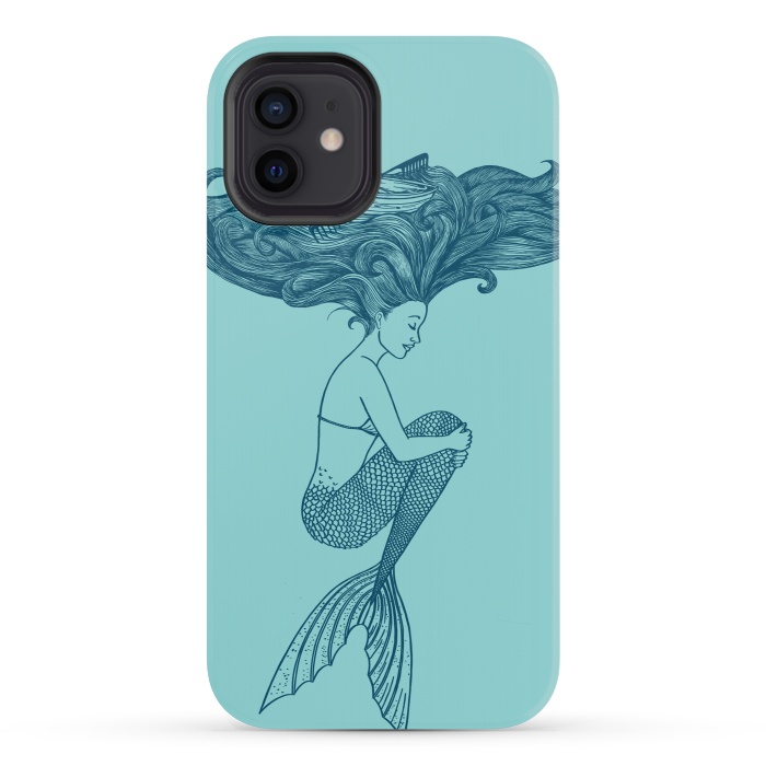 iPhone 12 mini StrongFit Mermaid Hairs by Coffee Man