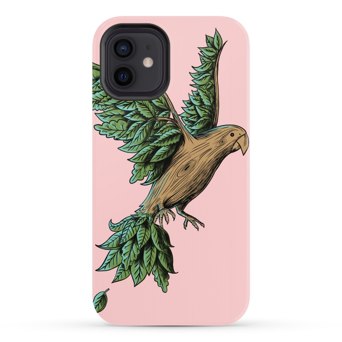 iPhone 12 StrongFit Wood Bird by Coffee Man