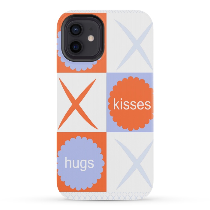 iPhone 12 mini StrongFit X's & O's -Orange/Lavender by Bettie * Blue