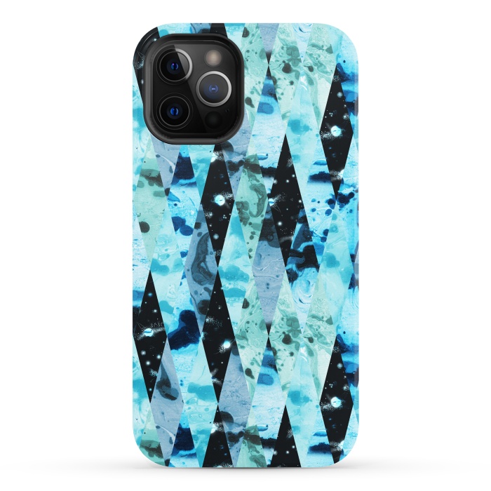 iPhone 12 Pro StrongFit Marble diamonds by Laura Grant