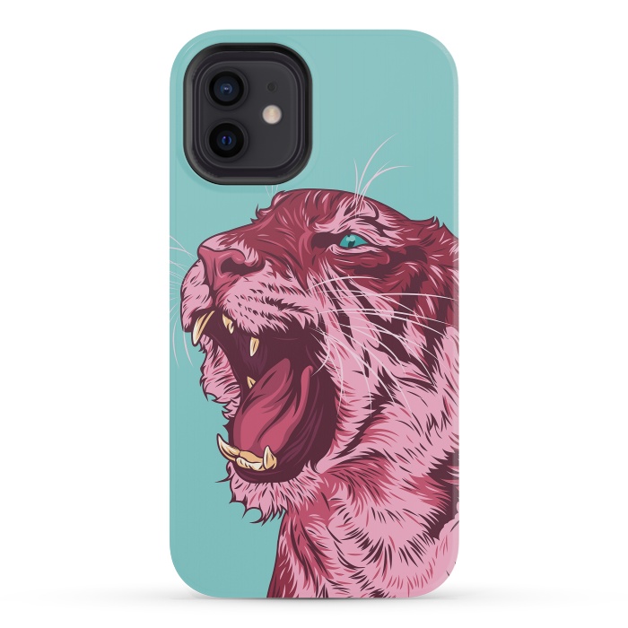 iPhone 12 mini StrongFit Magenta tiger by Roland Banrévi