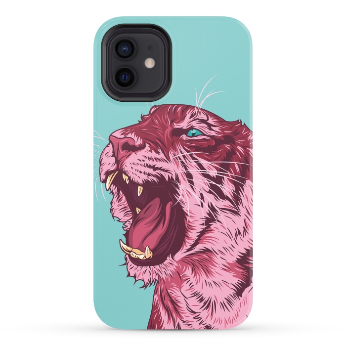 iPhone 12 StrongFit Magenta tiger by Roland Banrévi