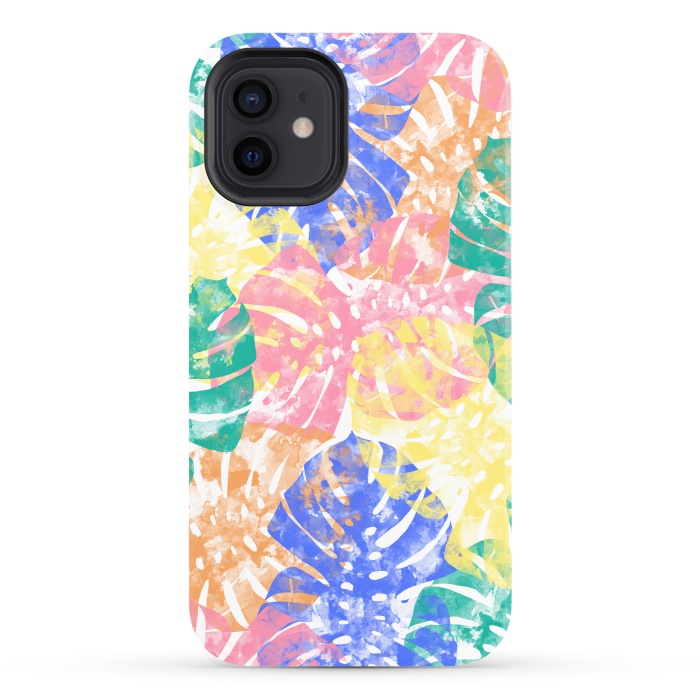 iPhone 12 StrongFit Monstera Colorfull by Rui Faria