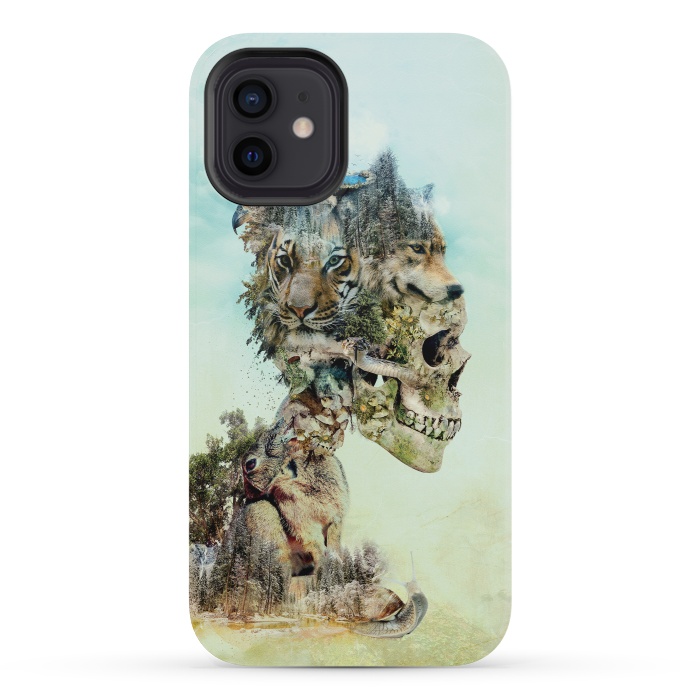 iPhone 12 mini StrongFit Nature Skull by Riza Peker