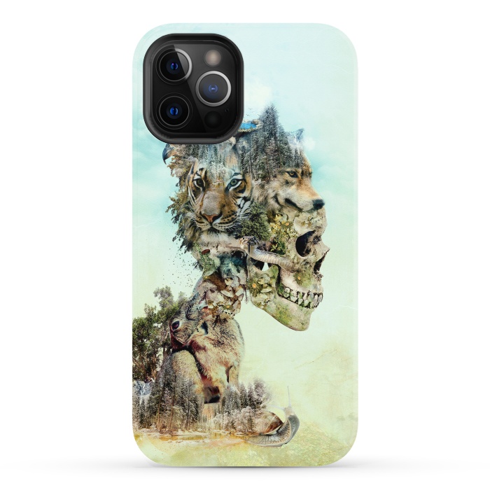 iPhone 12 Pro StrongFit Nature Skull by Riza Peker