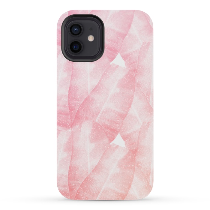 iPhone 12 mini StrongFit banana leaves pink by Rui Faria