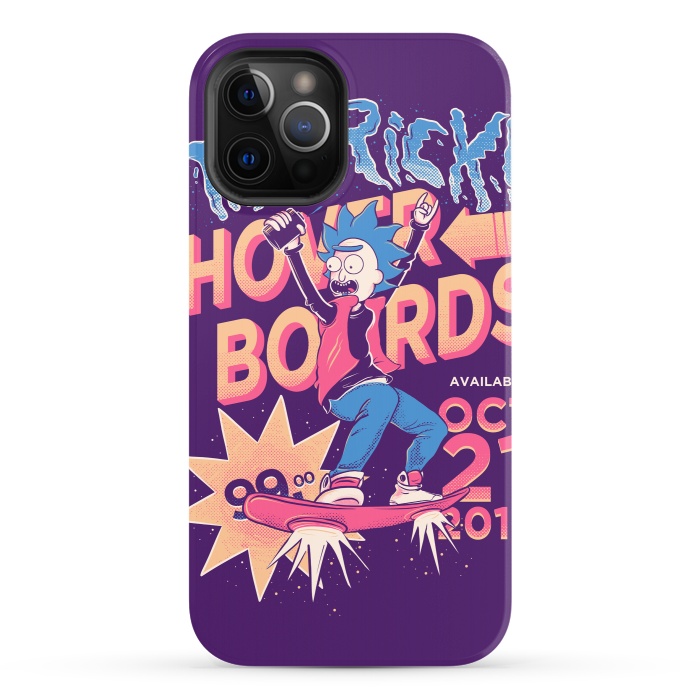 iPhone 12 Pro StrongFit Tiny rick hoverboards by Ilustrata