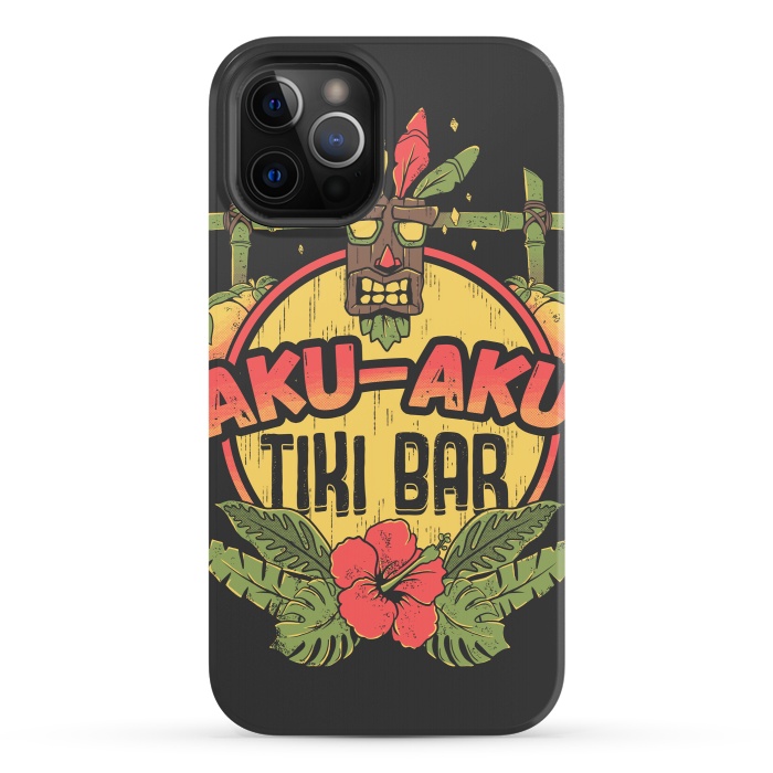 iPhone 12 Pro StrongFit Aku Aku - Tiki Bar by Ilustrata