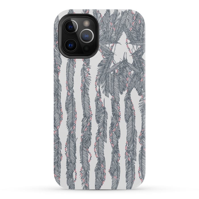 iPhone 12 Pro StrongFit America Feather Flag by Sitchko