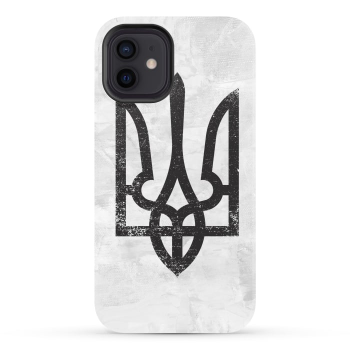 iPhone 12 StrongFit Ukraine White Grunge by Sitchko