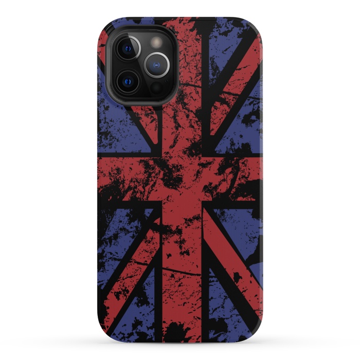 iPhone 12 Pro StrongFit Grunge UK Flag Black by Sitchko
