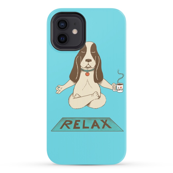 iPhone 12 StrongFit Dog Relax by Coffee Man